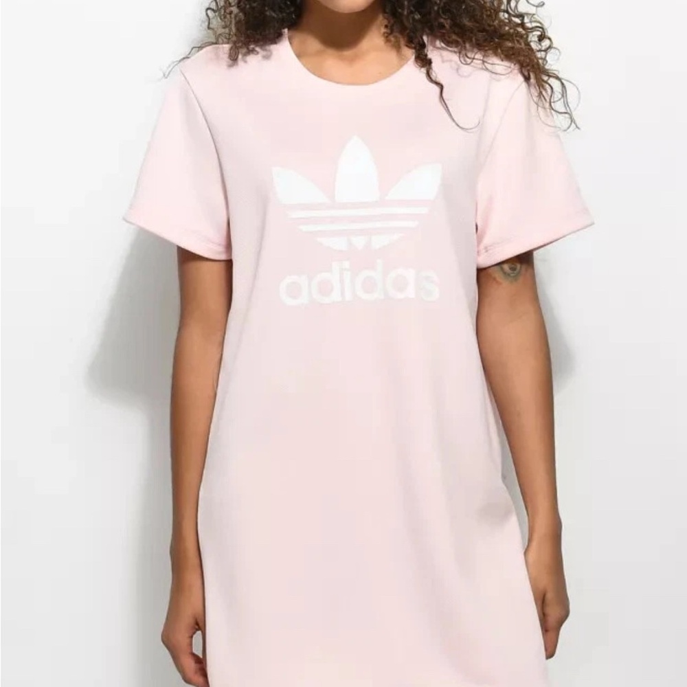 Adidas Trefoil Pink T-Shirt Dress Women’s Size Small